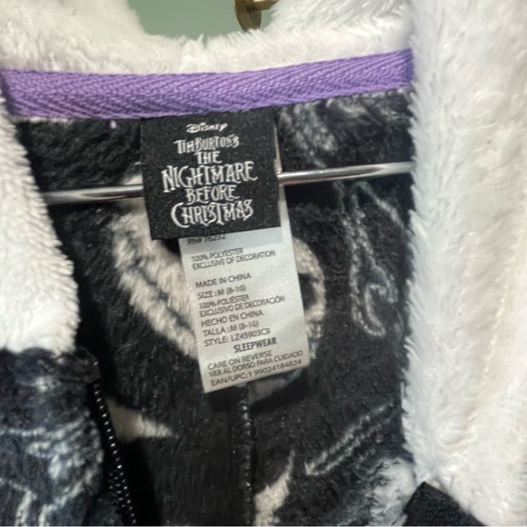 Disney Black and White Jack Skeleton Pajama Onesie - Picture 5 of 12
